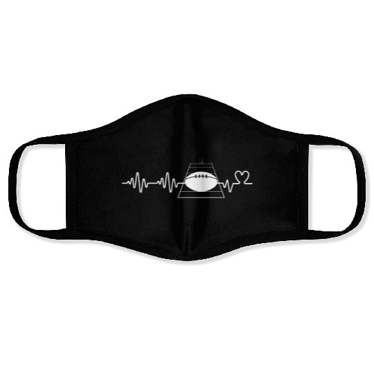 Rugby Player Heartbeat Funny Rugby Face Masks