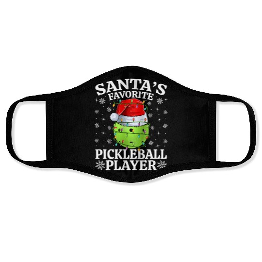 Santa's Favorite Pickleball Player Face Masks