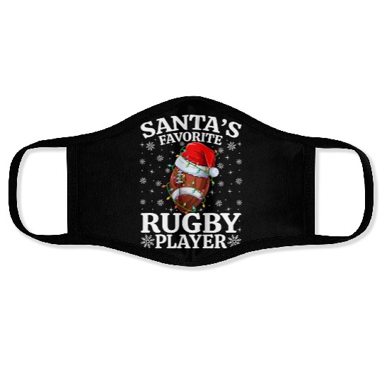 Santa's Favorite Rugby Player Face Masks