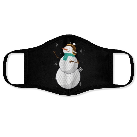 Snowman with Golf Ball Body and Winter Charm Face Masks
