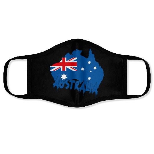Aussie Flag Map Face Masks Design