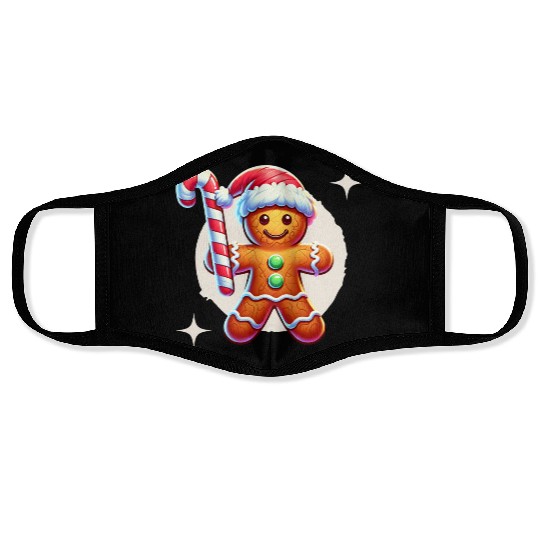 Gingerbread Man Christmas Cheer Face Masks