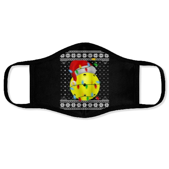 Pickleball Christmas Face Masks