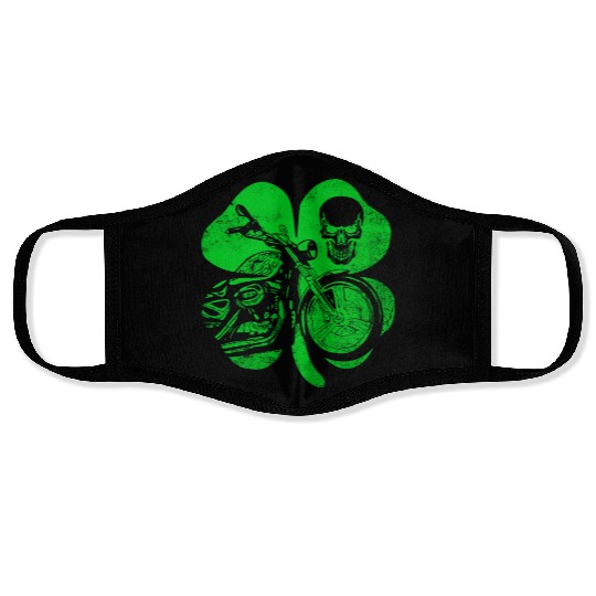 Motorcycle St Patricks Day Biker Skull Face Masks