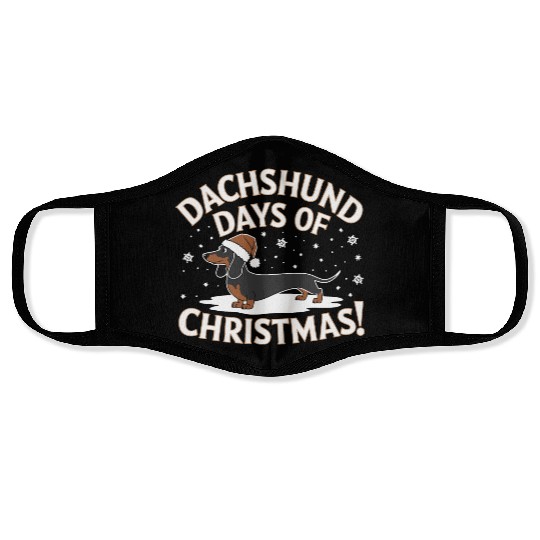 Dachshund days of Christmas! Face Masks