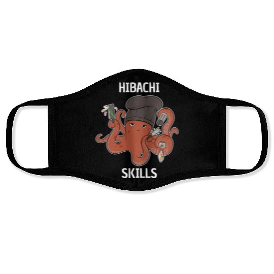 Hibachi Skills Chef Squid Octopus Face Masks