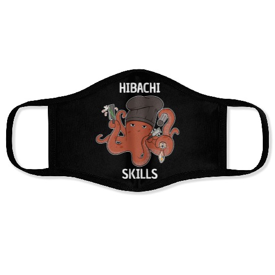 Hibachi Skills Chef Squid Octopus Face Masks