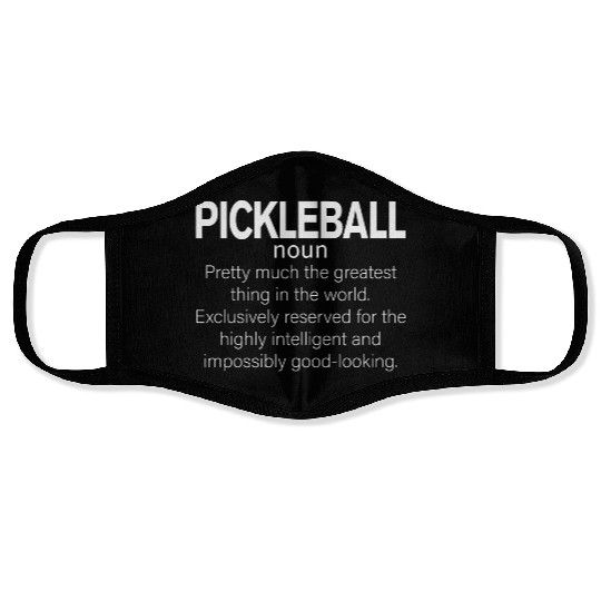 Funny Pickleball Definition Face Masks
