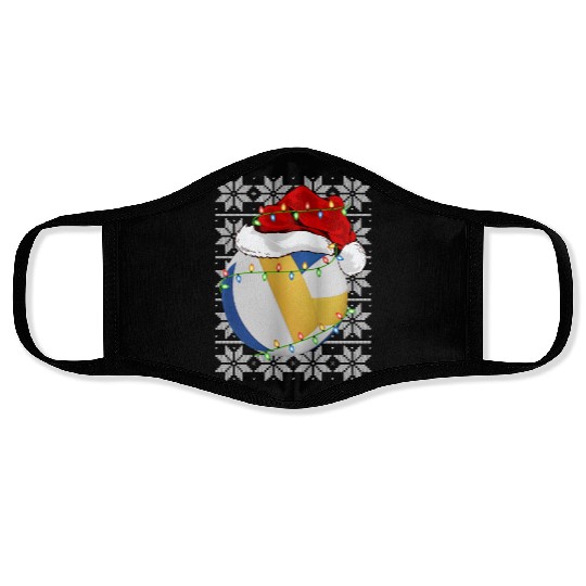 Volleyball Santa Face Masks