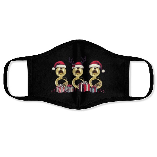 Sousaphone Christmas Orchestra Brass Band Face Masks