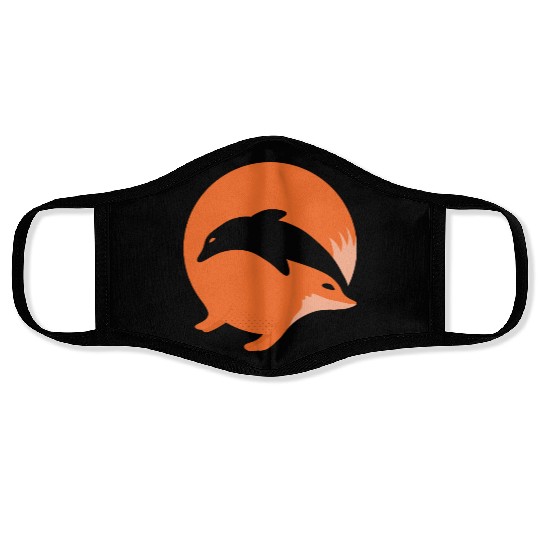 Fox or Dolphin in this fun optical illusion Face Masks