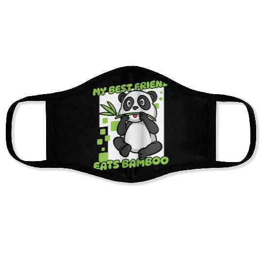 My Best Friend Eats Bamboo Panda Bear Friend Face Masks
