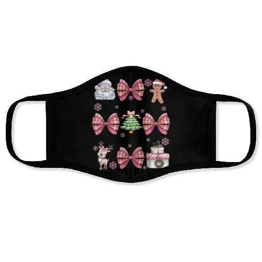 Merry Christmas, Christmas Coquette Bow Face Masks