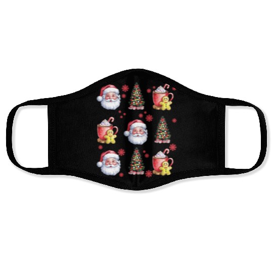 Santa Christmas, Christmas Retro Face Masks