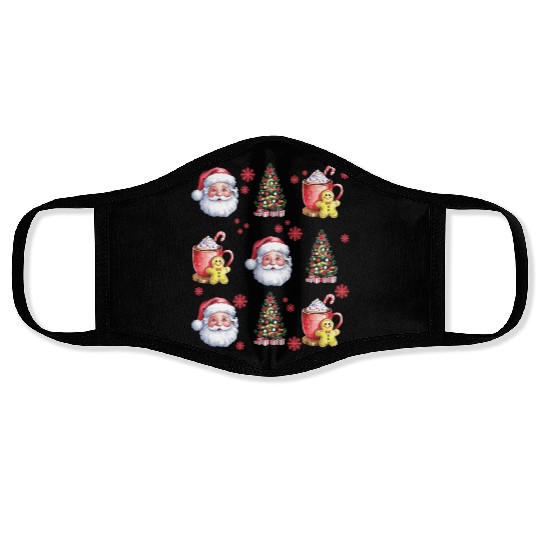 Santa Christmas, Christmas Retro Face Masks