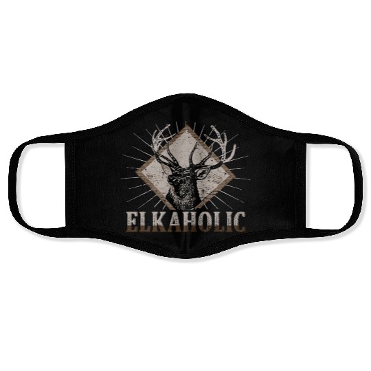 Elk Hunting Elkaholic Hunters Face Masks