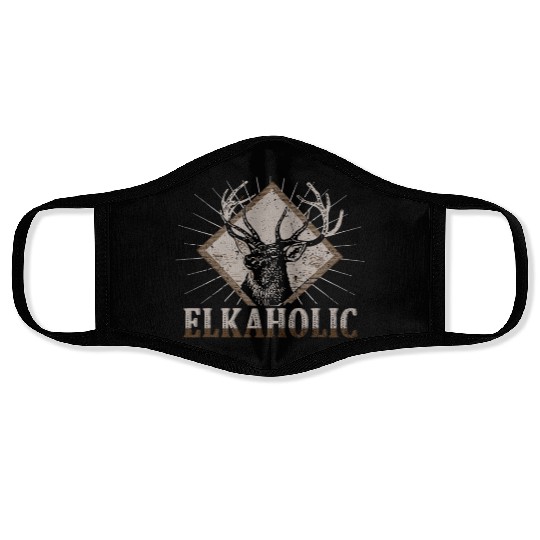 Elk Hunting Elkaholic Hunters Face Masks