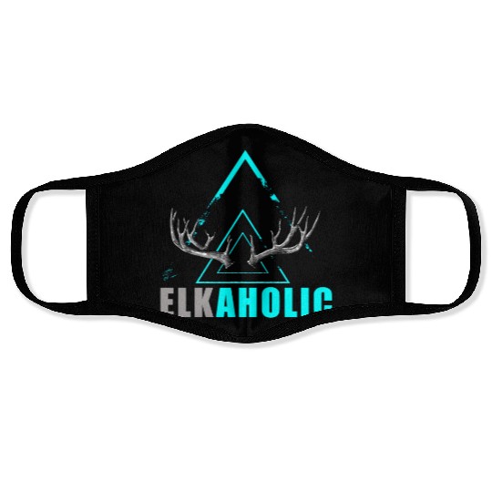 Elk Hunting Elkaholic Hunters Face Masks