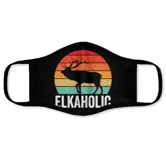 Elk Hunting Elkaholic Hunters Face Masks