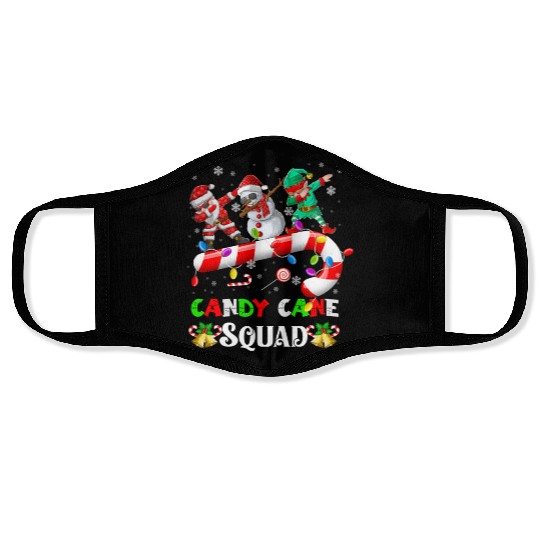 Dabbing Santa Elf Snowman Candy Cane Christmas Face Masks
