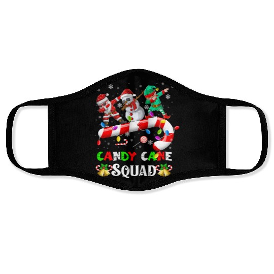 Dabbing Santa Elf Snowman Candy Cane Christmas Face Masks