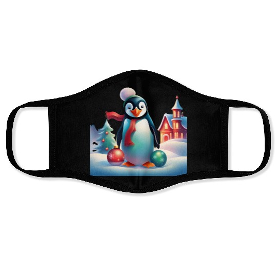 Christmas Merry Christmas For Gift Penguin Snowman Face Masks