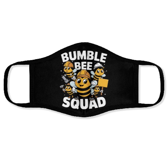 Fun Bumblebee Squad Cartoon Art Face Masks