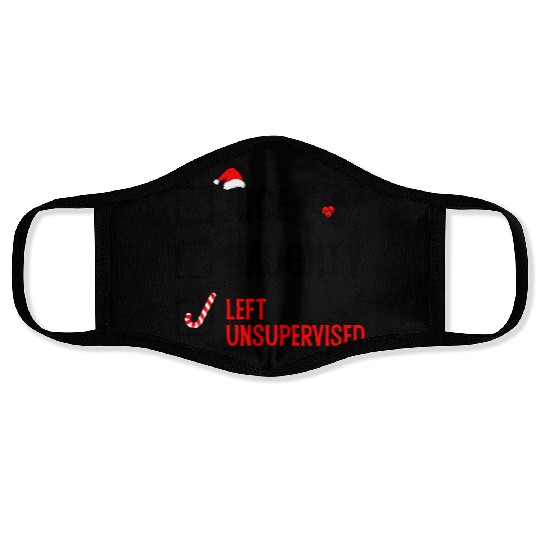 Left Unsupervised Christmas Checklist Face Masks