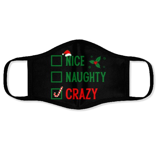 Naughty, Nice, Crazy Christmas Face Masks
