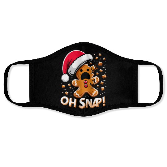 Gingerbread Oh Snap Funny Christmas Face Masks