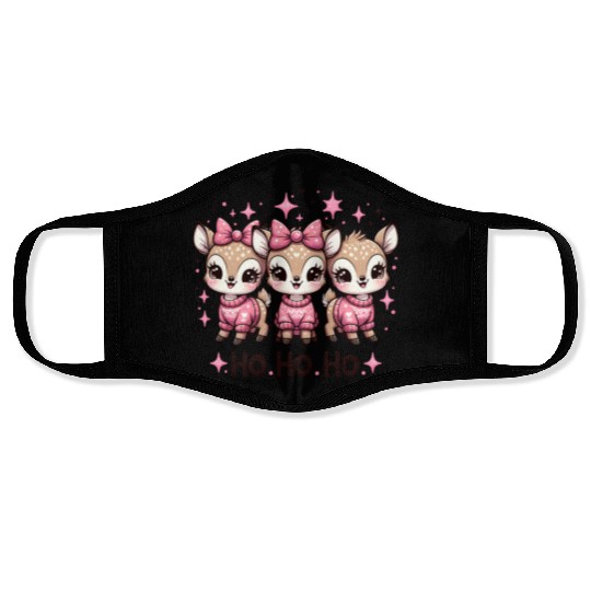 Ho Ho Ho Christmas Cute Baby Deer Face Masks