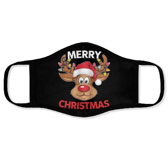 Merry Christmas Reindeer Men Women Family Matching Face Masks