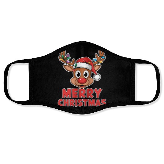 Merry Christmas Reindeer Xmas Family Men Women Face Masks