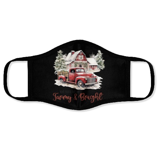 Christmas Farm, Merry Christmas Face Masks