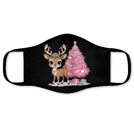 Coquette Christmas Reindeer Face Masks