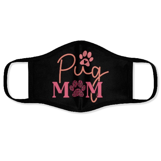 Pug Mom Face Masks Dog Lover Valentines Day For Dog Mom
