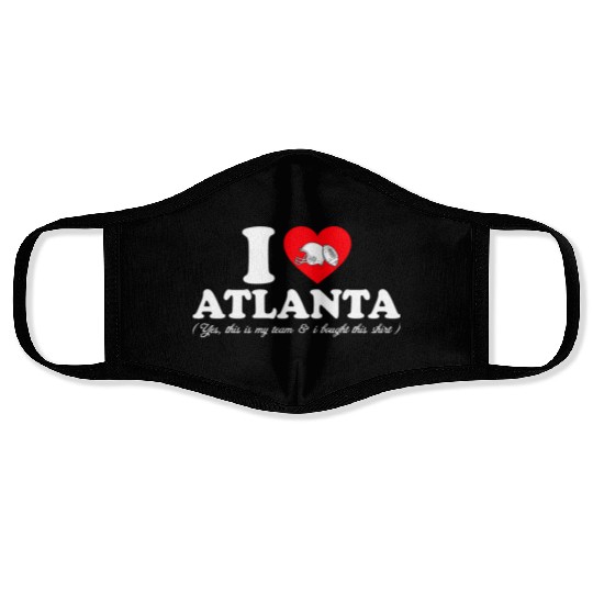 Groovy I Love Atlanta Face Masks