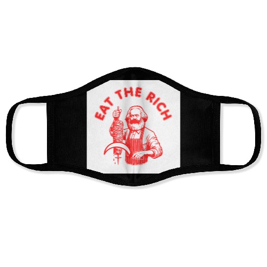 Eat the rich Karl Marx Eat Doner Kebab Rich Face Masks