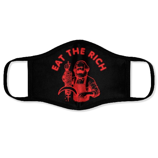 Eat the rich Karl Marx Eat Doner Kebab Rich Face Masks