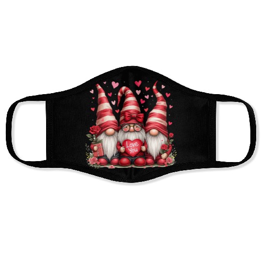Gnomes Valentines Revelin, Valentine Retro Face Masks