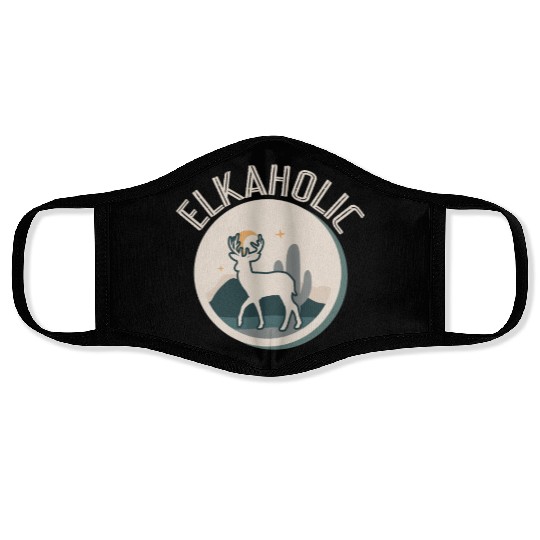 Elk Hunting Elkaholic Hunters Face Masks