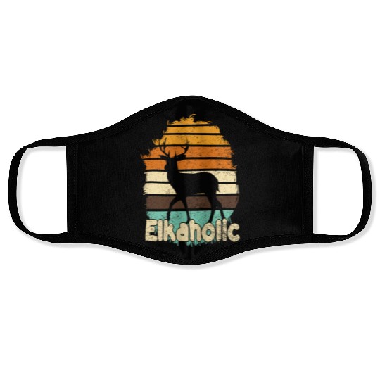 Elk Hunting Elkaholic Hunters Face Masks