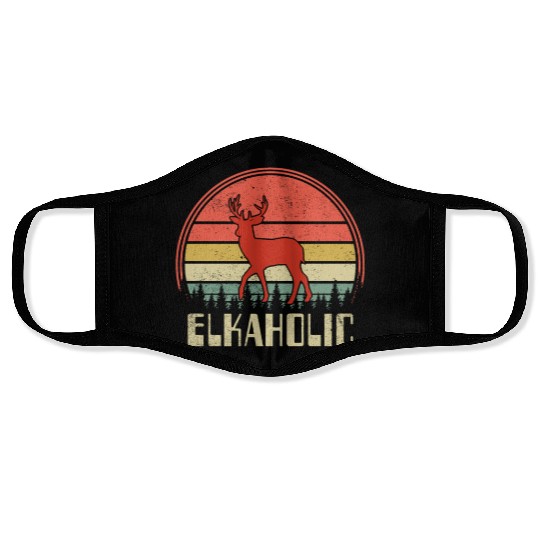 Elk Hunting Elkaholic Hunters Face Masks