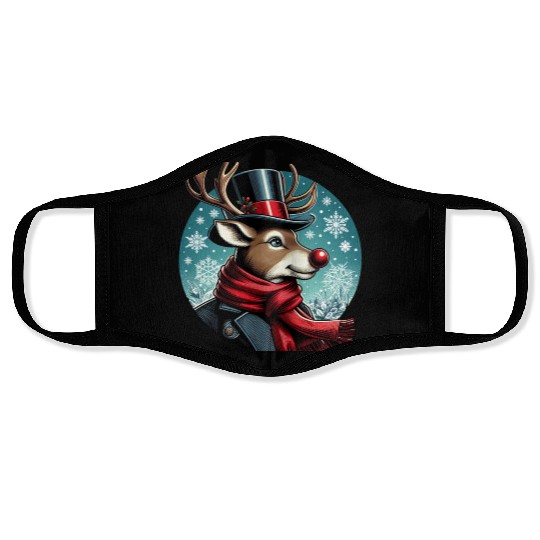 Vintage Red-Nosed Reindeer: Perfect For Christmas Face Masks