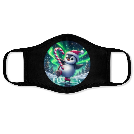 Penguin's Northern Lights Skate Face Masks