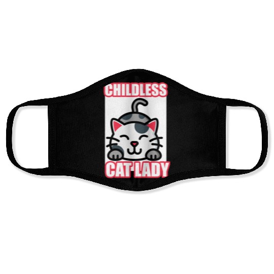 childless cat lady Face Masks