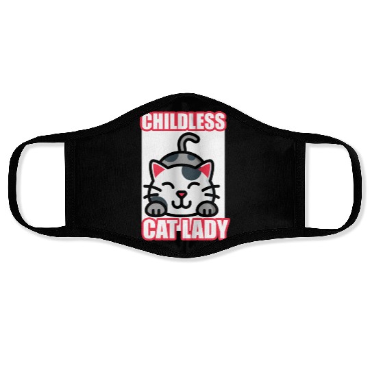 childless cat lady Face Masks