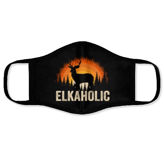 Elk Hunting Elkaholic Hunters Face Masks