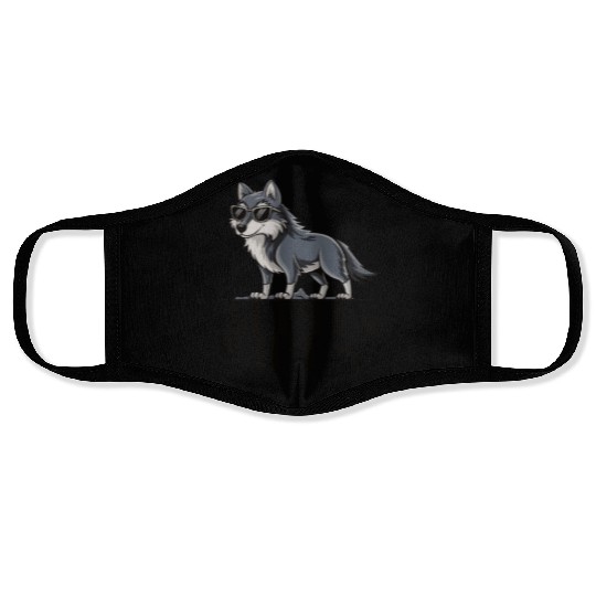 Beautiful gift idea funny quote design Alpha Wolf Face Masks