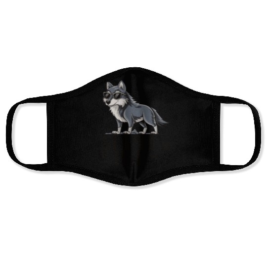 Beautiful gift idea funny quote design Alpha Wolf Face Masks